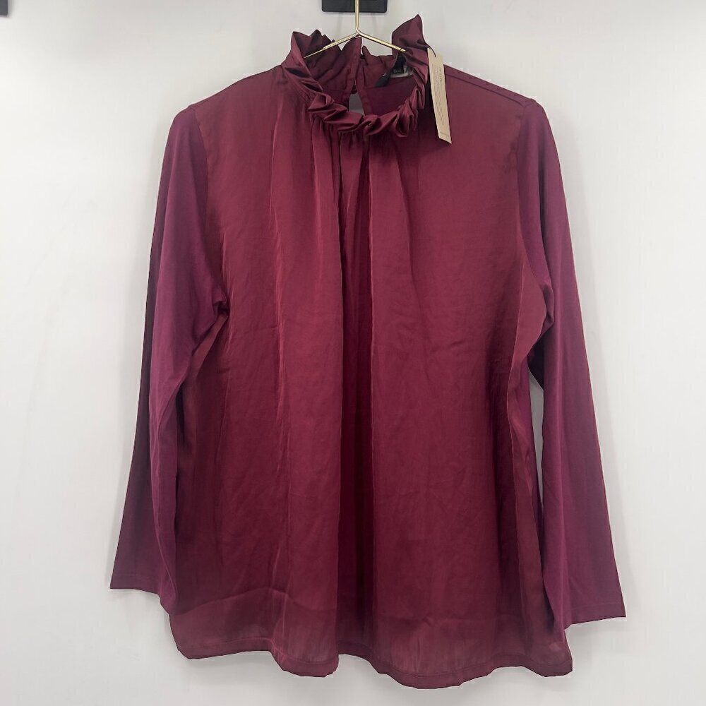 Banana Republic Women's Long Sleeve Mock Neck Smocked Top/Blouse SIze PXL NWT